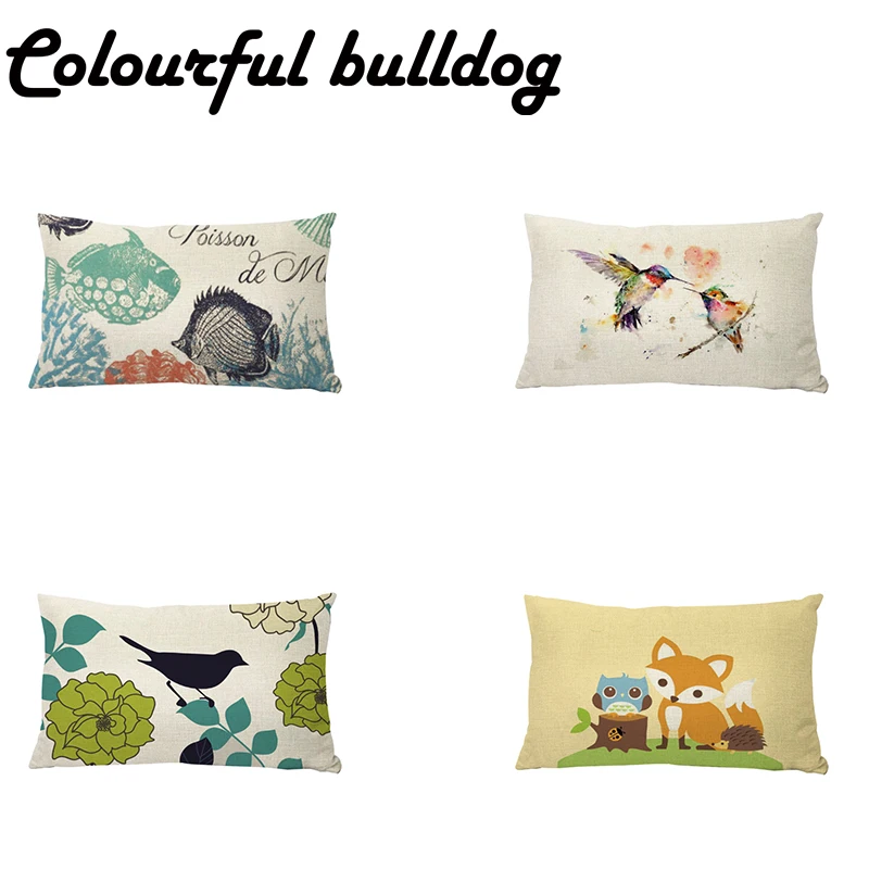 Декоративная наволочка в виде птицы на ветке дерева 30 х50 см|cushion cover|animal cushion
