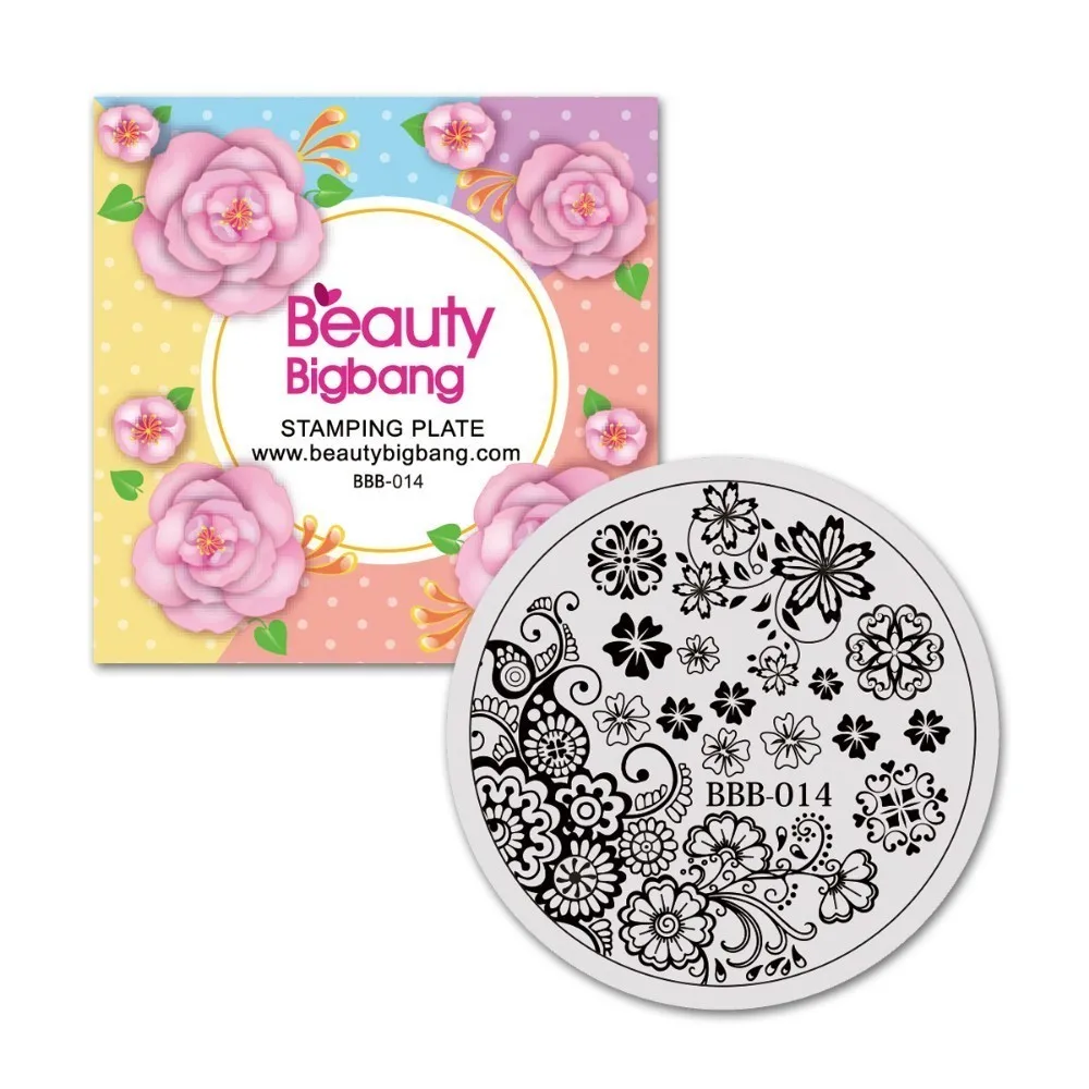 10 BeautyBigBang Круглый ногтей штамповки пластины-шаблоны цветы Геометрическая полировка изображений передача DIY Инструменты для дизайна ногтей - Цвет: 10