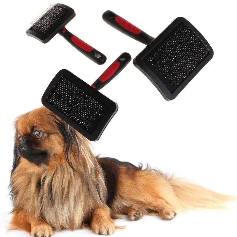 Pet Shedding Hair Grooming Dense Comb Slicker Brushes For Plastic Handle Brush Airbag Stainless Steel Pin Dog | Дом и сад