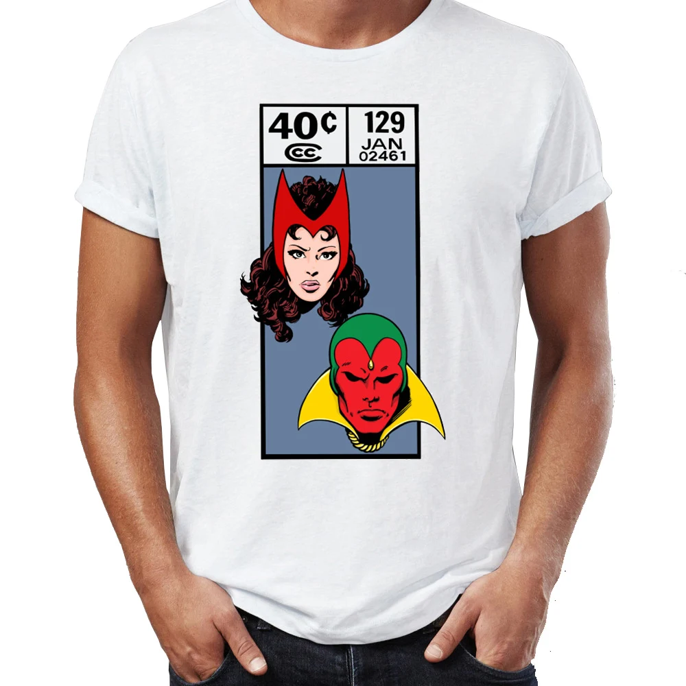 Мужская футболка 80s Comic Book X Men Wolverine Dark Phoenix Scarlet Witch Vision Magneto с принтом|Мужские