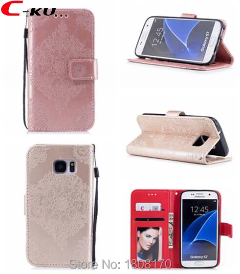 Кожаный чехол-кошелек C-Ku для Samsung Galaxy S8 Plus S7 Edge J3 J330 J530 A3 A5 2017 A8 2018 J4 J6 EU с подставкой