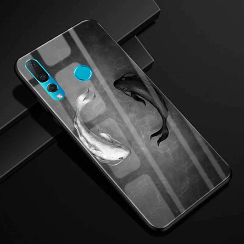 Роскошный чехол для телефона с закаленным стеклом huawei Nova 4 мультфильм шаблон