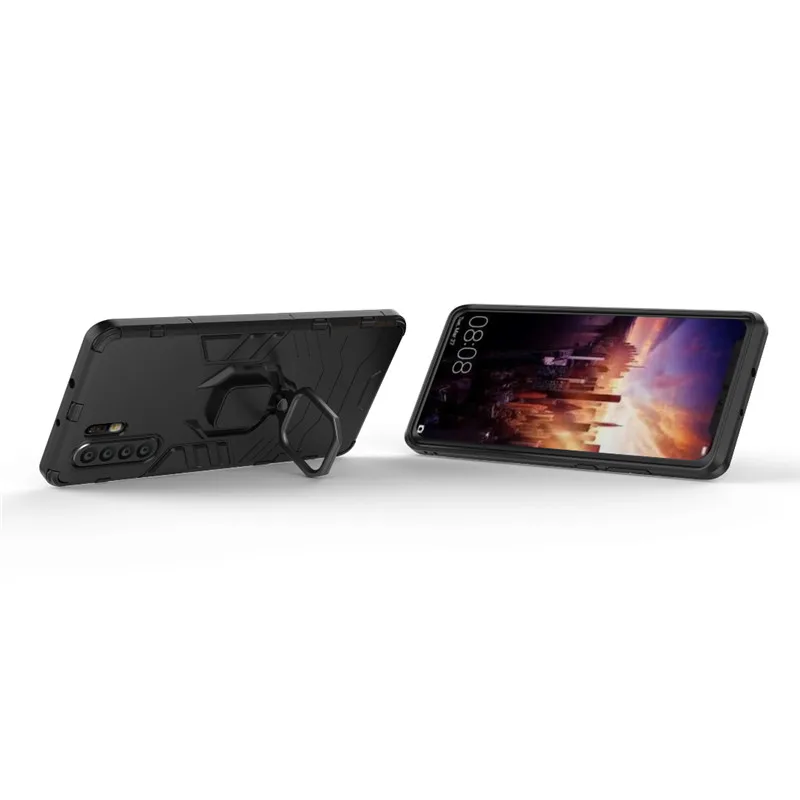 1000 шт. чехол для телефона с кольцом на палец для huawei P30 Pro P20 Lite Y9 Y7 Y6 P Smart чехол s противоударный защитный чехол из ТПУ