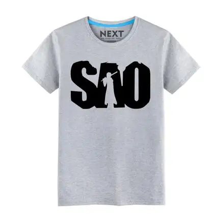 Sword Art Online T-shirts printing SAO O-neck Tees Summer Cotton Short-sleeve Men women tops | Мужская одежда