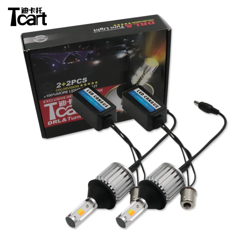 Tcart 2 шт. P21W Авто COB лампы автомобисветодиодный Светодиодные белые DRL дневные