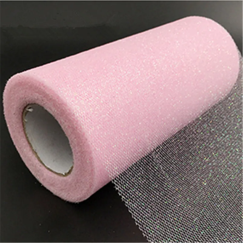 pink Горячая блестящая Тюлевая ткань 15 см* 22 м детский душ тюль ролл юбка пачка DIY свадебная отделка органзы День Рождения украшения для детей - Цвет: pink