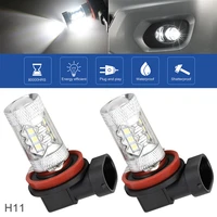 2pcs car led fog lamp h11 12v 100w 6000k white highlighting automobile led headlights fog lamp light bulbs for cars vehicles