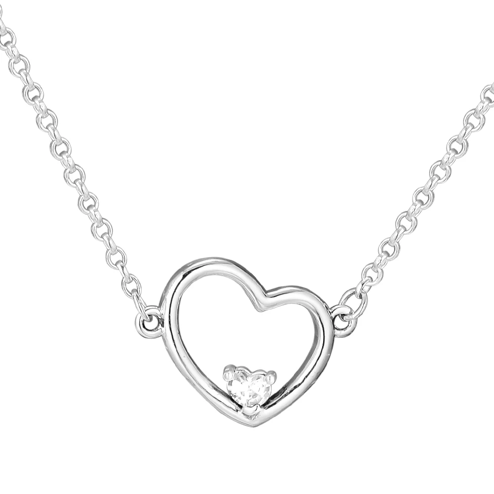 

CKK Heart of Love Necklace Choker Women Kolye Collares Colar mujer 925 sterling silver Chain men Silver Jewelry Pendants