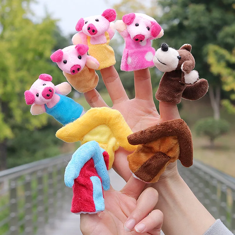 Монтессори мультфильм палец рук Кукольный Handpop мультфильм Друзья Семья вечерние аксессуары обучения Образование игрушечные лошадки для кукольный театр игрушка на руку марионетка пальчиковый театр игрушки на руку