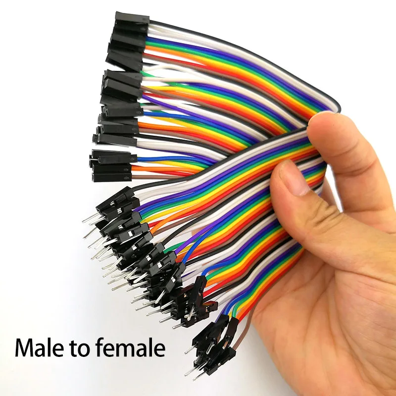 male to female wire 10 см 20 см 30 см 40 pin dupont перемычка линия провода мужчин и женщин Перемычка провода эклектический кабель шнур для arduino DIY - Цвет: male to female wire