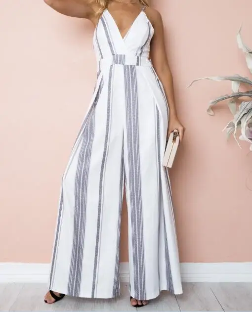 

New digital printing sling strapless trousers jumpsuit