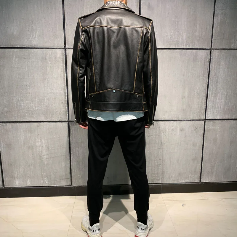 Мужская кожаная куртка из натуральной овчины|Мужские кожаные куртки| |