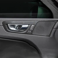 for volvo xc60 2018 2019 abs carbon fibrematte car inner door protector handle bowl panel cover trim car accessories 4pcs
