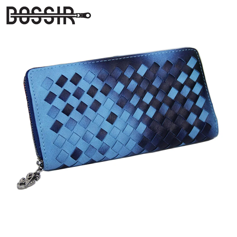 

Women Wallets with Fashion Knitting Pattern PU Leather Summer Style Casual Clutch Wallet Long Purse Wallet Women