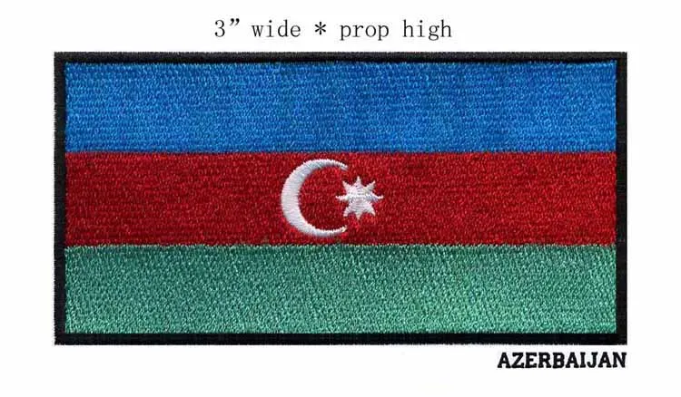 Azerjan 3 "Широкая вышивка флаг вышитый логотип железная нашивка аппликация значок - Фото №1