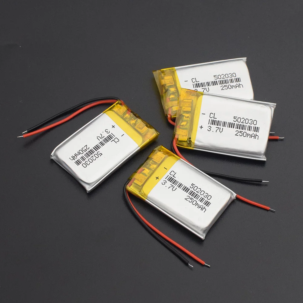 502030 250mAh 4pcs 502030 3,7 V 250mAh литий-ионная батарея Lipo cells литий-полимерная аккумуляторная батарея для MP3 MP4 спикера тахографа автомобиля dvr - Цвет: 502030 250mAh 4pcs
