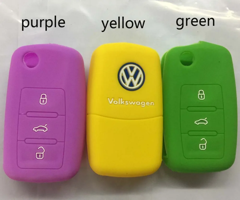 10 шт./лот 13 цвет 3 кнопки силиконовой ключ чехол с логотипом подходит Для VW Passat Polo
