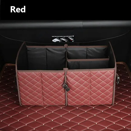red upgrade Автомобильные органайзеры для багажника из искусственной кожи, водонепроницаемая складная переносная сумка для хранения инструментов, органайзер в клетку, автомобильная складная коробка для хранения - Название цвета: red upgrade