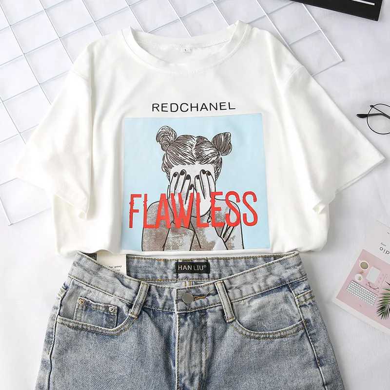 2019 Корейская версия новой футболки с коротким рукавом женский костюм студентки