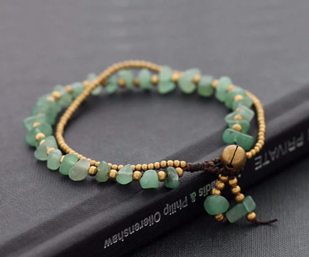 2018 new modern handmade gold chain bracelets original jewelry tiger eye howlite natural stone thai brass bracelet party gift | Украшения и
