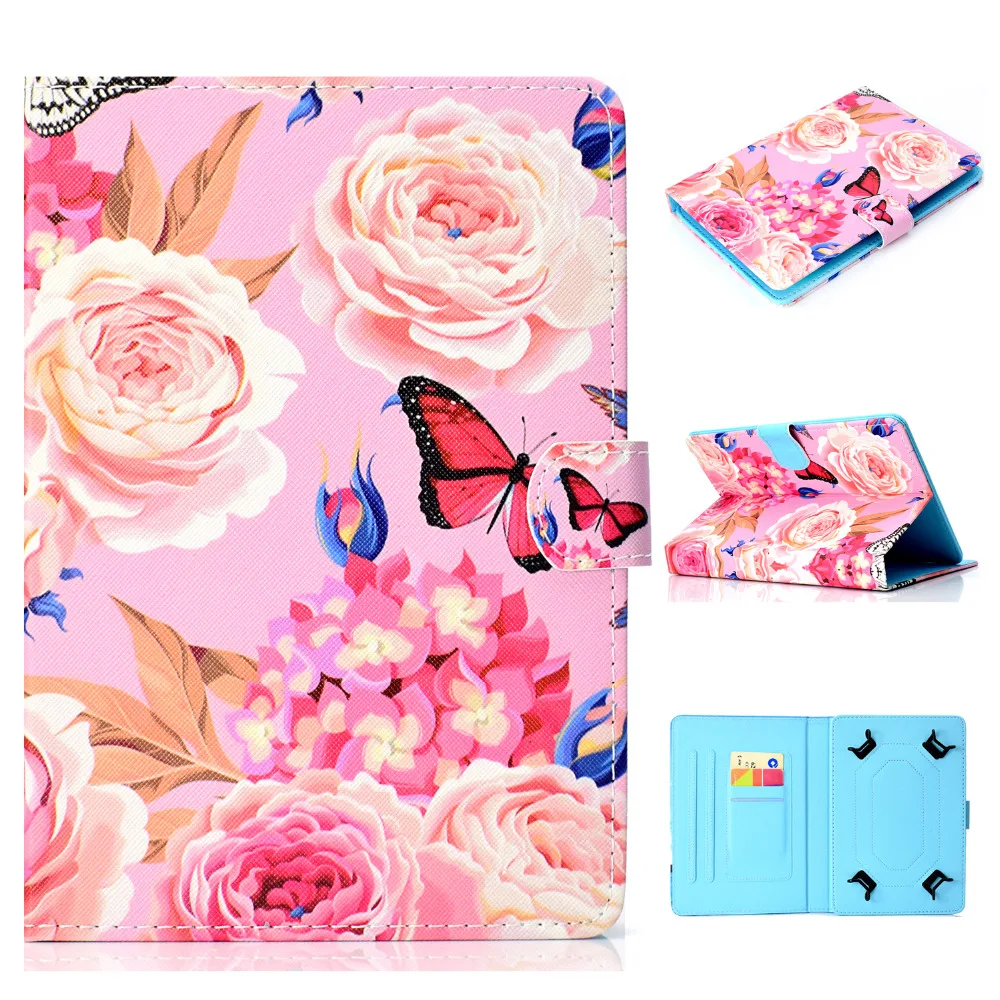 Универсальный чехол с 8 дюймовым принтом для планшета пряжкой и откидной