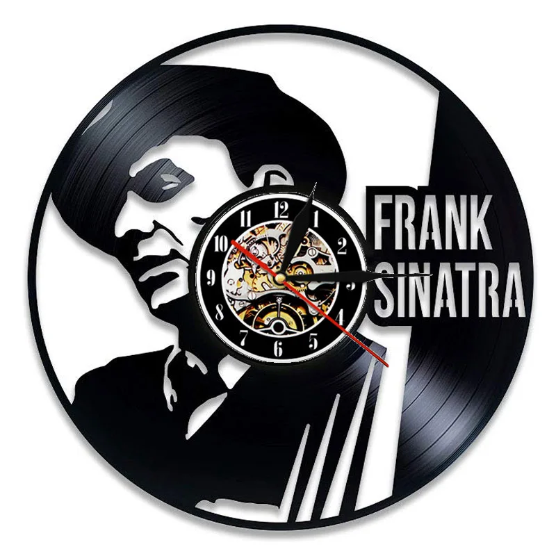 Frank Sinatra 3D настенные часы современный дизайн Музыкальная Тема американская певица виниловые часы-пластинка настенные домашние декоративные часы Подарки для веера
