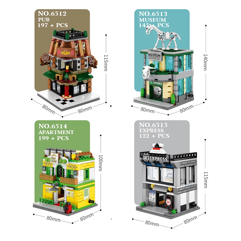 Sembo Mini City Street View Store LeSet creator Building Blocks Обучающие игрушки подарки на день рождения