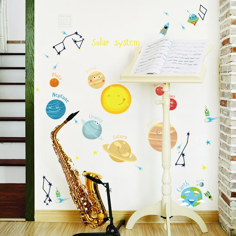Космическая дорожная Наклейка на стену домашний магазин Декор съемные