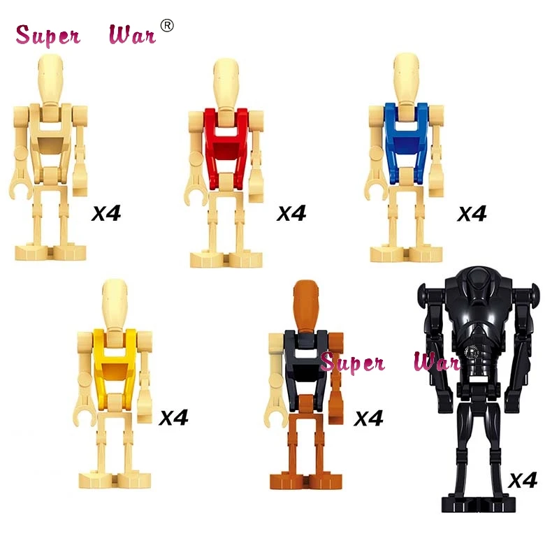 JC009-JC014 1 комплект серии 3 Leia Skywalker Yoda C3PO R2D2 Дарт Вейдер строительные блоки игрушки для детей - Цвет: JC009-JC014