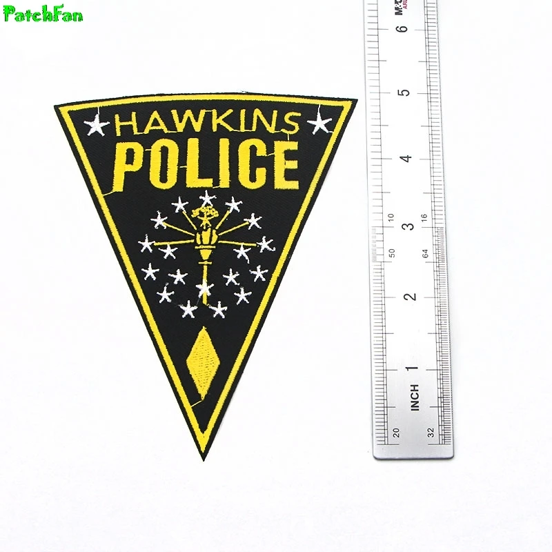 Нашивки с логотипом Hawkins из больших странных вещей вышитые нашивки для