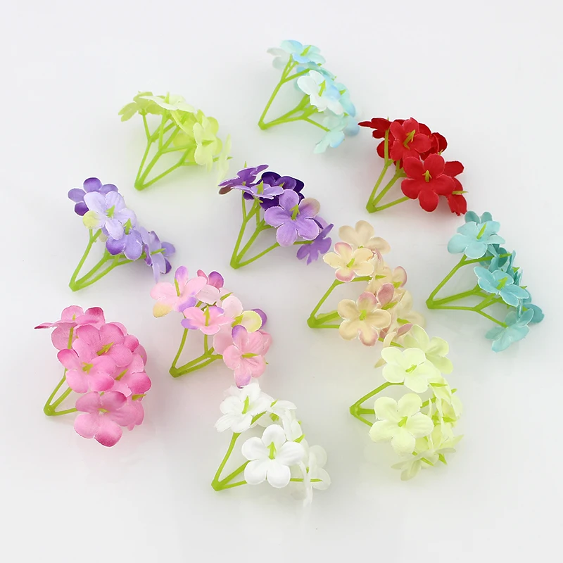 Мини гортензии 5 см искусственные цветы вишни для дома/свадьбы/венков/украшения