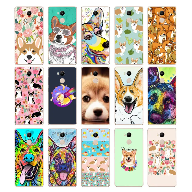 DREAMFOX L386 Cute Corgi Dog Soft TPU Silicone Case Cover For Xiaomi Redmi Note 3 4 4X 5 5A 6 7 Pro Global |