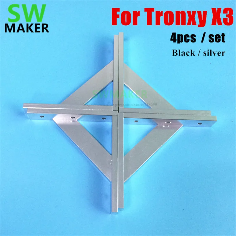 

4pcs/set Upgrade anodized aluminum frame Reinforcing 2020 cross profile corner for V-slot Tronxy X3 Tevo Tarantula 3D printer