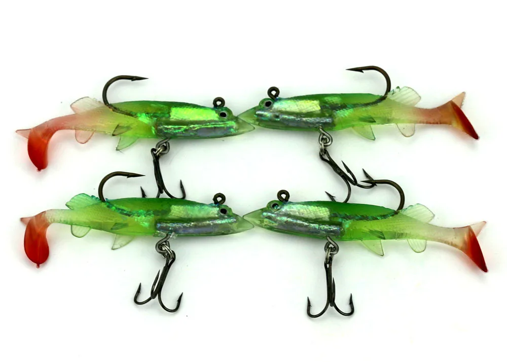 Большая распродажа 40 шт. Силиконовые приманки для рыбалки Shad искусственные двойные головки оснастки с мягкими крючками 8 см 11 г.