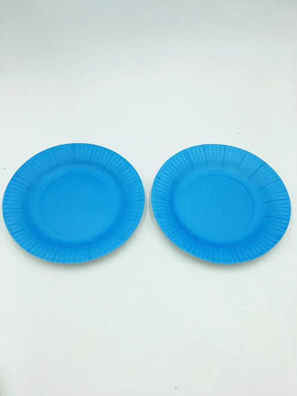 10 шт./лот красного и розового цвета для девочек однотонная бумажные тарелки дней