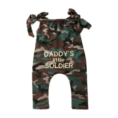 2018 летние камуфляжные комбинезоны для новорожденных Детские без рукавов