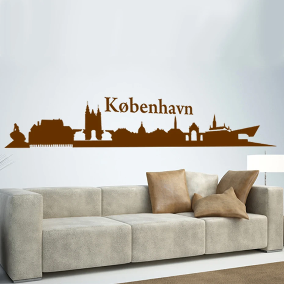 DCTOP Denmark Copenhagen Silhouette Wall Sticker Removable PVC Decals Self Adhesive Wallpaper Living Room Art | Дом и сад