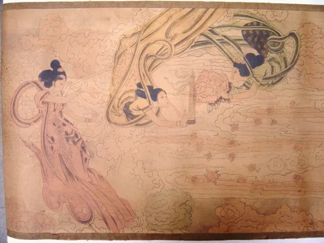 Китайская живопись династии Цин волшебная волна Dunhuang long345cm | Дом и сад
