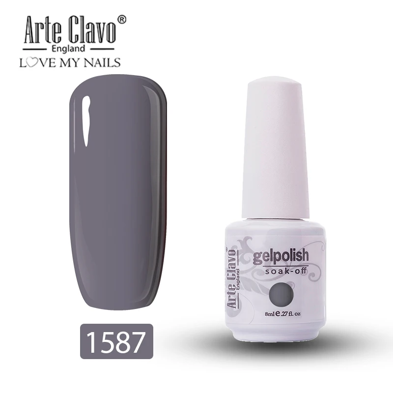1587 Arte Clavo Гель-лак для ногтей 8 мл УФ-гель 85 цветов лак для ногтей замачиваемый гель для рисования светодиодный Гибридный гвоздь для дизайна смоляная грунтовка 1 шт - Цвет: 1587