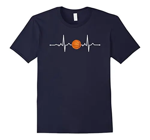 

Funny Basketballer Heartbeat T-Shirt Gift Tee for B-ball Fans Cotton T-Shirt Fashion Free Shipping T Shirt Men 2018 Fashion