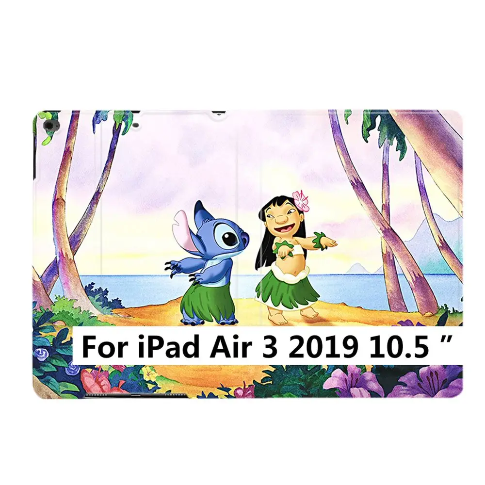 For iPad Air 3 2019 Умный чехол для iPad Air 2 3 6th 9," 7th 10,2" 10," MINI 45 с мультипликационным принтом Лило и Ститч Гавайский самба танец из искусственной кожи - Цвет: For iPad Air 3 2019