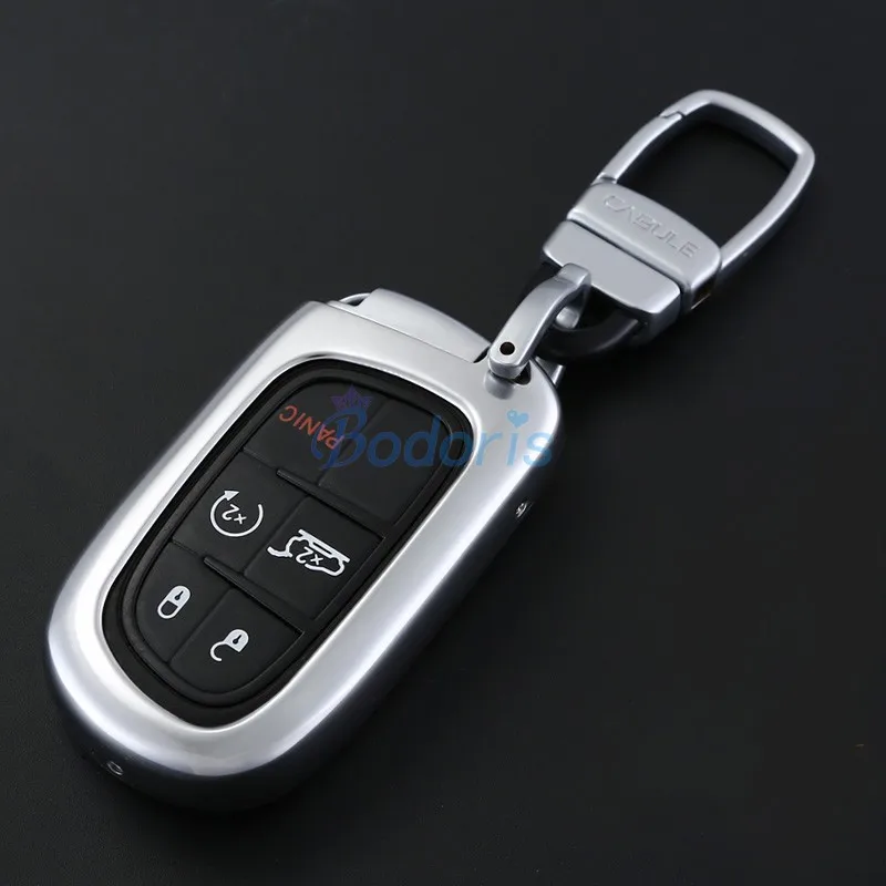 

For Jeep Cherokee 2014 2015 2016 2017 2018 Titanium Alloy Key Chains Case Ring Cover Chrome Car Styling Accessories