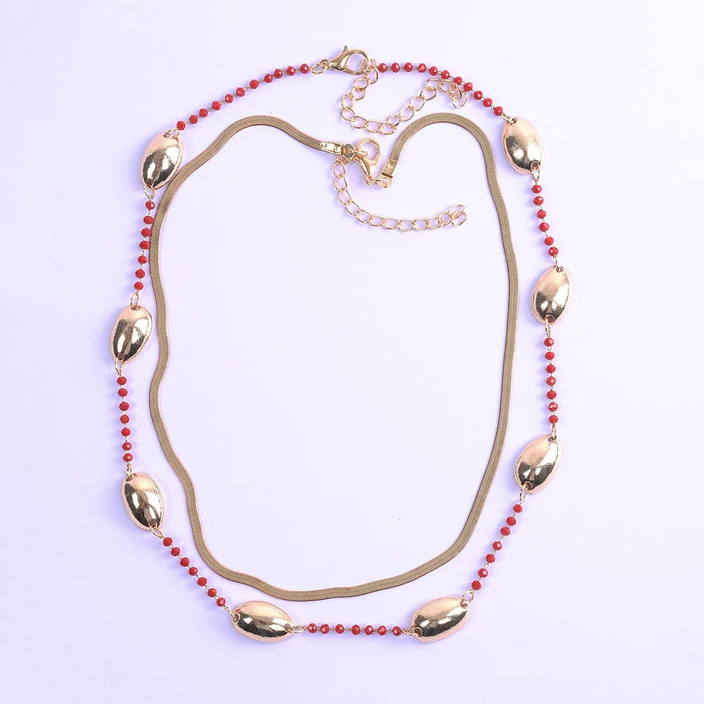 1N1003 Длинное геометрическое Макси-ожерелье Za, красочный дизайн, Boho Seashell, раковины, жемчужные винтажные этнические цепи для женщин, свадебные украшения - Окраска металла: 1N1003