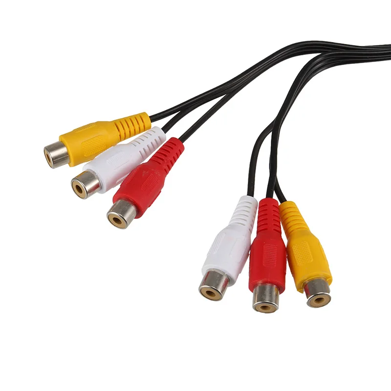 3RCA штекер 6RCA женский кабель адаптер разъем сплиттер для AV Аудио Видео LCD ТВ HDTV