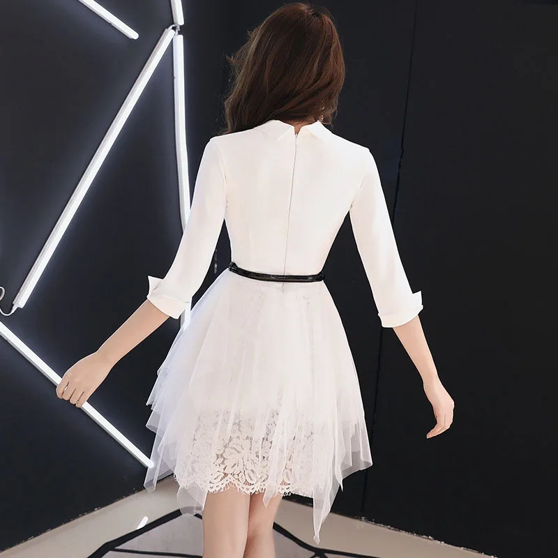 Белое коктейльное платье сексуальное с v-образным вырезом Vestido De Noche Elegante офисное женское вечернее платье мини Avondjurken Gala Jurken