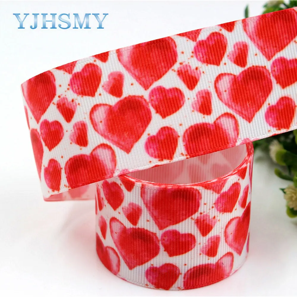 YJHSMY 1712276 38 мм 10 ярдов разноцветные ленты термопечать grosgrain Свадебные аксессуары DIY