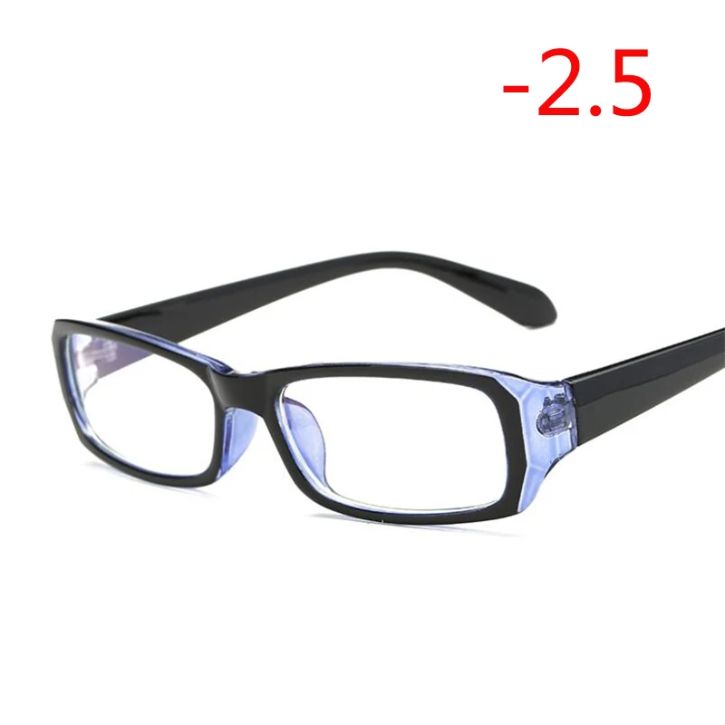 Myopia 250 1,0-1,5-2,0 до-6,0 простая красная и синяя оправа готовая близорукость очки женские мужские короткие очки оправа с градусом - Цвет оправы: Myopia 250