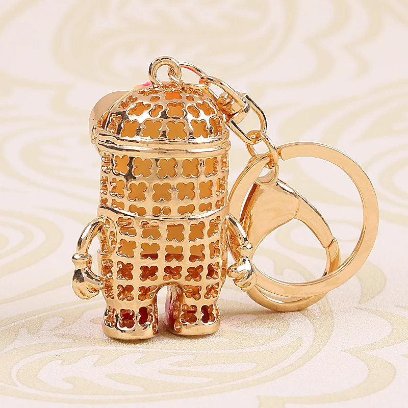 Подвески стразы оплетка 3D розовый мультяшный персонаж металлический брелок на