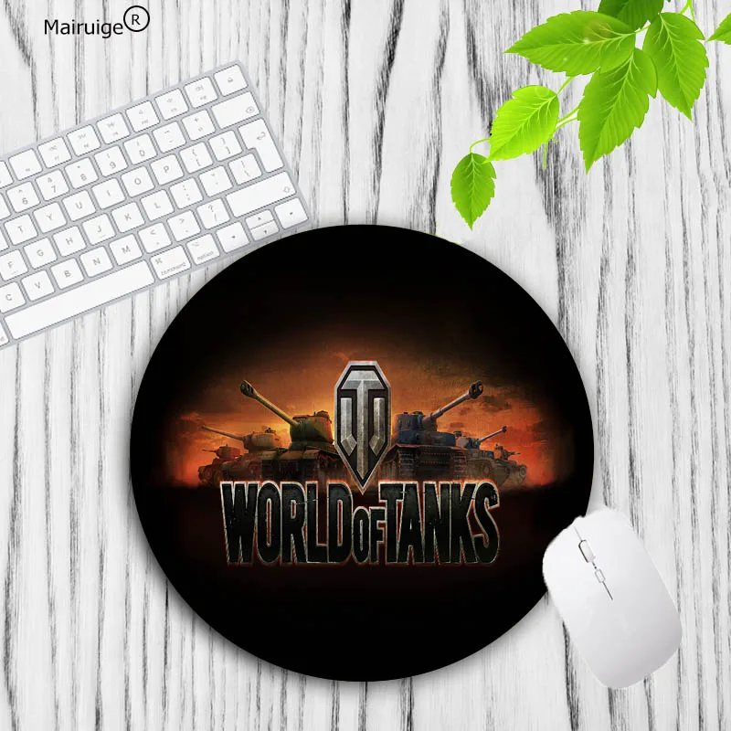 Коврик для мыши Mairuige с надписью Word of Tanks игровой круглый резиновый коврик