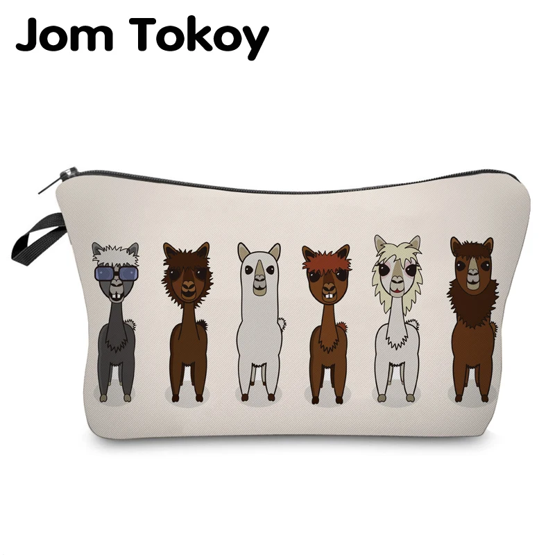 Jom Tokoy косметическая сумка Органайзер с принтом ламы косметичка модная женская